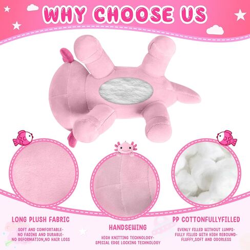 Axolotl Plush Toy,Soft Cute Axolotl Stuffed Animal Plushies,Axolotl Stuffed Animal Toy for Kids, Cute Plushies Axolotl Pillow Doll.Pink in Saudi Arabia