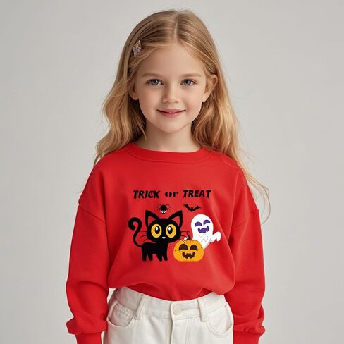 Kids Halloween Sweatshirt Toddler Boys Girls Pumpkin Face Long Sleeve Jumper Sweater Shirt 1-7T in Saudi Arabia