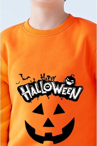 Kids Halloween Sweatshirt Toddler Boys Girls Pumpkin Face Long Sleeve Jumper Sweater Shirt 1-7T in Saudi Arabia