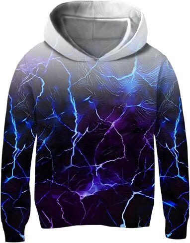 uideazone Hoodies for Boys Girls 3D Printed Hooded Sweatshirts Long Sleeve Pullover Hoody with Pocket 3-16Y in Saudi Arabia