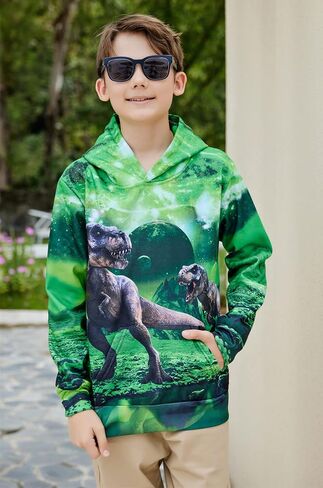 uideazone Hoodies for Boys Girls 3D Printed Hooded Sweatshirts Long Sleeve Pullover Hoody with Pocket 3-16Y in Saudi Arabia