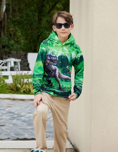 uideazone Hoodies for Boys Girls 3D Printed Hooded Sweatshirts Long Sleeve Pullover Hoody with Pocket 3-16Y in Saudi Arabia