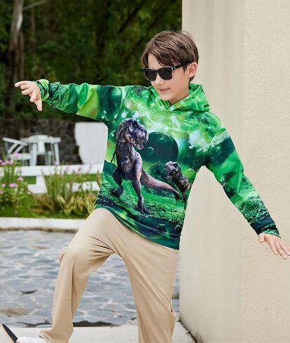 uideazone Hoodies for Boys Girls 3D Printed Hooded Sweatshirts Long Sleeve Pullover Hoody with Pocket 3-16Y in Saudi Arabia