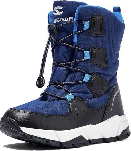 HOBIBEAR Kids Snow Boots Boys Girls Mid Calf Waterproof Warm Faux Fur Lined Insulated Winter Shoes(Toddler/Little Kid/Big Kid) in Saudi Arabia