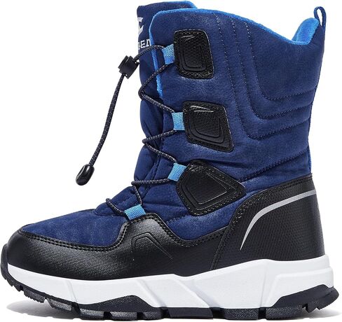 HOBIBEAR Kids Snow Boots Boys Girls Mid Calf Waterproof Warm Faux Fur Lined Insulated Winter Shoes(Toddler/Little Kid/Big Kid) in Saudi Arabia