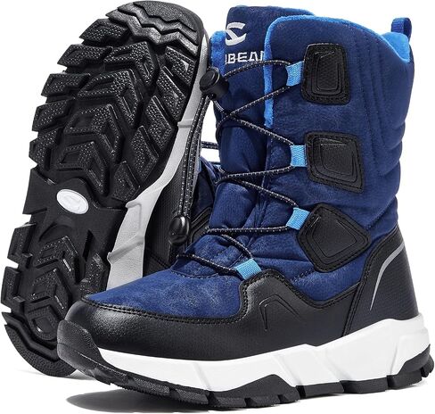HOBIBEAR Kids Snow Boots Boys Girls Mid Calf Waterproof Warm Faux Fur Lined Insulated Winter Shoes(Toddler/Little Kid/Big Kid) in Saudi Arabia