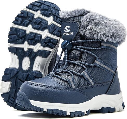 HOBIBEAR Boys Girls Toddler Snow Boots Waterproof Slip Resistant Outdoor Winter Boot Shoes(Toddler/Little Kids/Big Kids) in Kuwait