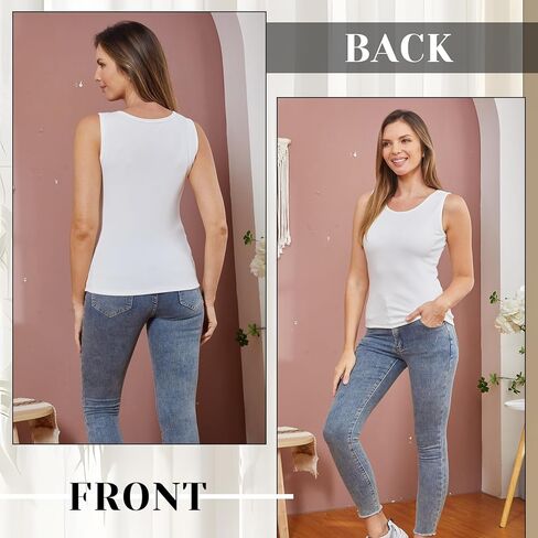 3 Pcs Womens Thermal Tank Tops Fleece Cami Underwear Tops Soft Sleeveless Undershirt Warm Base Layer Vest in Kuwait