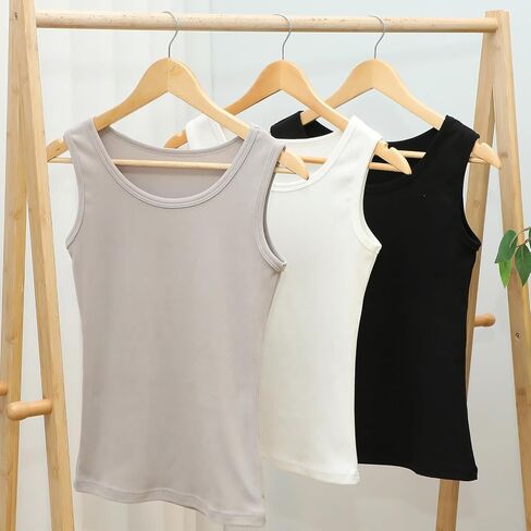 3 Pcs Womens Thermal Tank Tops Fleece Cami Underwear Tops Soft Sleeveless Undershirt Warm Base Layer Vest in Kuwait