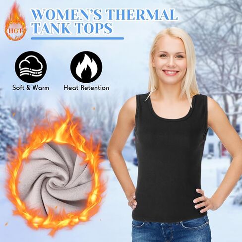 3 Pcs Womens Thermal Tank Tops Fleece Cami Underwear Tops Soft Sleeveless Undershirt Warm Base Layer Vest in Kuwait