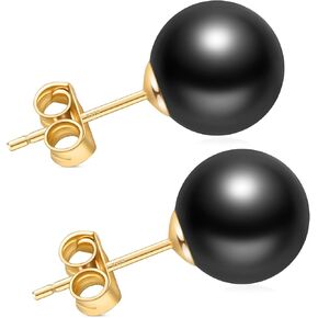 Stud Earrings for Women, Hypoallergenic Sterling Silver Post Dainty Pearl, Black Onyx, Halo Cubic Zirconia Earrings Studs