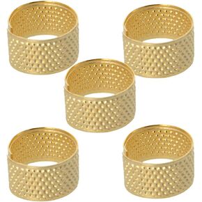 Utoolmart 5pcs Sewing Thimble, Metal Copper Sewing Thimble Finger Protector Finger Shield Ring Fingertip Thimble Sewing Quilting Craft Accessories DIY Sewing Tools