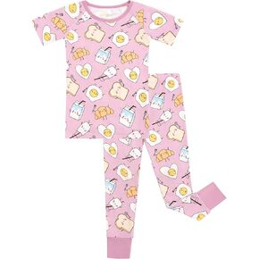 Toddler Girls Clothes-Viscose Made from Bamboo, Short Sleeve Top and Long Pants Set 2Pcs Outfits Cute Clothing Set