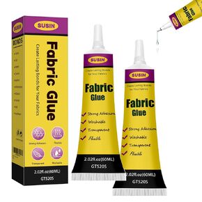 Strong Fabric Glue Permanent Clear - No Sew Fabric Glue for Clothing Washable