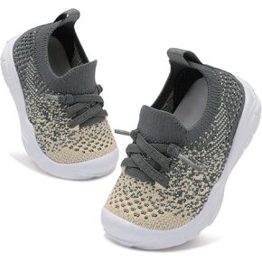 FEETCITY Toddler Sneakers Toddler Walking Shoes Boys Girls Toddler Tennis Shoes Lightweight Brethable Kids Slip On Shoes