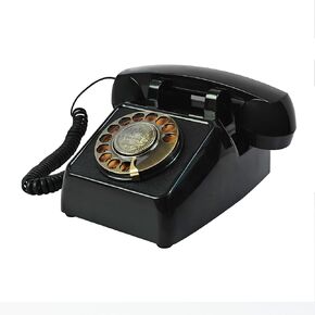 Retro Telephone, TelPal Corded Old Fashion Landline Phone, Decorative Vintage Telephone with Rotary Dial Keypad, Desktop Antique Analog Phone with Redial & Ringer for Home/Office/Hotel (Ivory)