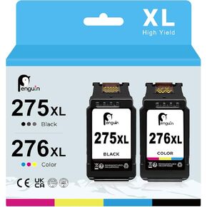 Penguin 275 XL 276 XL Remanufactured Printer Ink Cartridge Replacement for Canon PG-275XL Cl-276XL Used for PIXMA TS3522 TS3520 TR4720 TR4722 (1 Black,1 Color) Combo Pack