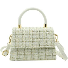 Crossbody Shoulder Bag for Women, Fashion Tweed Top-Handle Small Purses Handbags Evening Bag Satchel Shoulder Bags