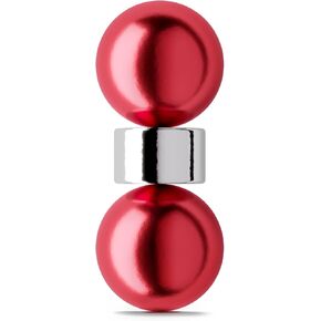 M&P Fake Belly Button Piercing - Magnetic Navel Ring - Without Piercing - Non Pierced - Clip on - Surgical Steel (Ruby)