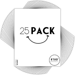 Golden State Art, 25 Pack 11x14 Bright White Backing Board for Frames, Pictures, Photos and More