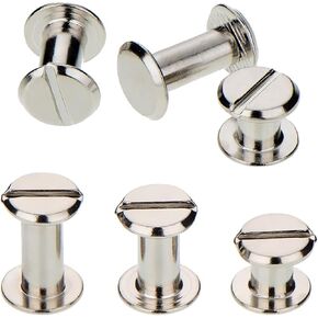 100 Set M4 Chicago Binding Post Screw Assorted Kit Metal Nail Rivet Chicago Button for DIY Leather Decoration Bookbinding(Silvery 1/4 5/16 3/8 Inches)