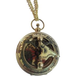 Antique Sundial Compass Solid Brass Vintage Nautical Navigation Tool Handcrafted Collector's Piece Maritime Decor Timeless Elegance