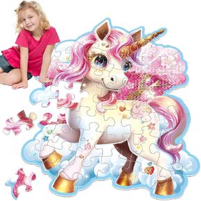 45pcs Shimmery Unicorn Floor Puzzles for Kids Ages 3-5, Jumbo Jigsaw Puzzles for Kids Unicorn Puzzle for Toddlers Age 3+ Year Olds, Unicorn Toy Gifts for Girls (Size: 28 '' x 33 '')