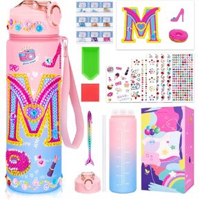 Decorate Your Own Water Bottle for Girls Age 4-6-8-10，Water Bottle diamond art for kids and stickers for kids，Fun Arts and Crafts Kits for 6-12 Year Old Toddler Girls Birthday Christmas Gifts Toys