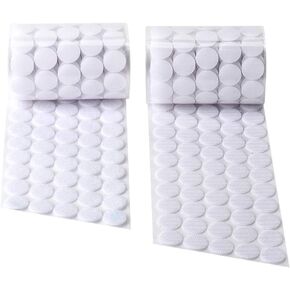 Self Adhesive Dots, 500Pcs(250 Pair Sets) 0.78 Inch / 20mm Diameter Hook and Loop Self Adhesive Dots Tape, Nylon Sticky Back dots with High Viscocity Glue, Self Adhesive Hook and Loop Dots, White