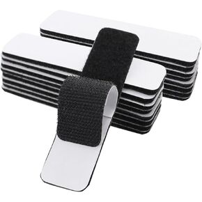 2x4 inch 16 Sets of Reusable Hook and Loop Strips -with Adhesive Easy Installation for Home and Office- Black