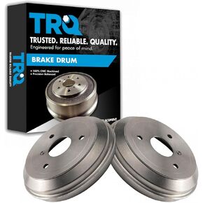 TRQ Rear Brake Drum Pair Set Compatible with 2008-2015 Smart fortwo