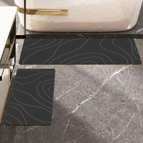 schweek حمام حصيرة مجموعات البساط 5 قطعة، سوبر ماصة سريعة الجفاف الحمام السجاد مجموعات عدم الانزلاق المطاط ماتس حمام تناسب تحت الباب رقيقة الكلمة حصيرة u الشكل الحصير المرحاض مجموعة لحوض الاستحمام الحمام بالوعة in Kuwait