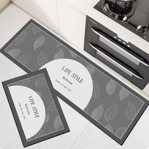 Kitchen Rugs and Mats Set of 2, Modernized Bath Mat, Modernized Magic Mat Bathroom, Quick-Drying Non-Slip Rugs and Mat, for Kitchen, Bathroom, Office (B)