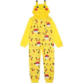 Pokemon Kids' One-Piece Hooded Union Suit Onesie Blanket Sleeper