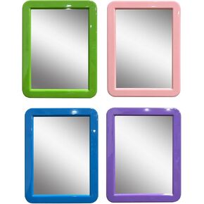SIJIANKE 4 Pack Locker Mirror Magnetic for Locker, 5" x 7" - Glass Magnetic Mirror for School Locker, Office, Home