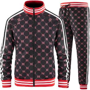 Track Suits for Men Set Plaid Tracksuit Mens Sweatsuits 2 Piece Sport Jogger Sweat Suits Clothes Jogging Outfits