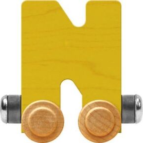 Maple Landmark NameTrains Bright Letter Car N - صنع في الولايات المتحدة الأمريكية (أصفر)