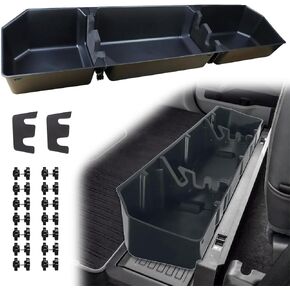 Under Seat Storage Box Compatible with 2015-2023 Ford F150 2017-2023 Ford F250 F350 F450 F550 Super Duty Detachable Rear Under seat Organizer Cargo Box with Divider