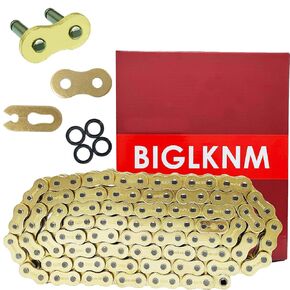 525 X-Ring Motorcycle Chain 128 Links with Connecting Master Link, High Performance Gold Drive Chain for Motorcycle, Mini Bike, Dirt Bike, Bycicles