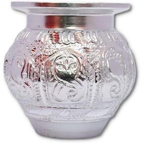 Aluminium Pooja Lota| Handicraft Lota | Home Decor Aluminium Kalash Color :- Silver Puja Lota for Aluminium Pooja Kalash/Lota Lota Karvachauth/Navratri(300 ml Small) (Silver) Diwali Dhanteras Puja