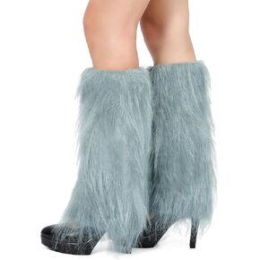 Fur Leg Warmers For Women furry leg warmers fuzzy Long Boot Cuff Covers Costumes Halloween Accessories