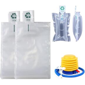 Packaging Air Bags,Clear Plastic Inflatable Air Packaging Protector Bag with Foot Pump,Air Cushion Blocking Packaging Bag,4x6 Inches,200 Pieces,4x8 Inches