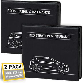CANOPUS Car Registration and Insurance Holder, Car Document Holder, Vehicle Registration and Insurance Card Holder, Wallet for Auto, Trailer, Motorcycle, Truck, Vehicle Paperwork Organizer (2 Pack)