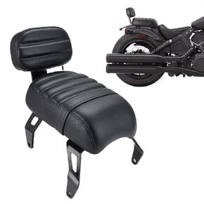 Motorcycle seat, Passenger Seat Backrest, Compatible with Indian Scout Bobber 2018-2023 Replace OEM Number: 2882853-VBA (Black)