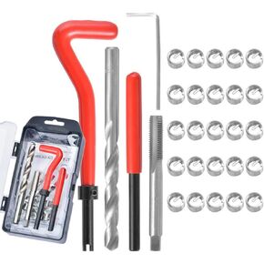 JoyTube Thread Repair Kit SAE, Stainless 1/4-20 Inch Thread Repair Insert Kit Compatible Hand Tool Set for Auto Repairing