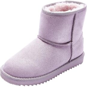 Balabala Kids Suede Winter Snow Boots, Ankle Height, Warm Lining Winter Boots for Toddler Boys Girls