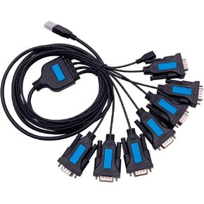 TECHTOO 4 Port USB to Serial RS232 DB9 Adapter USB to Seria Converter Serial Cable 9-Pin with Thumbscrews (Prolific Chip W/Thumbscrews, 4 Port)