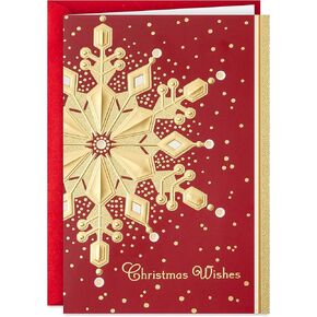 Hallmark Boxed Holiday Cards, Red and Gold Snowflake (40 Cards with Envelopes)