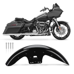 Motorcycle Front Mudguard, 19 inches Wheels Wrap Front Mudguard Fit for Harley Touring Road Glide Electra Glide Street Glide Road King 2014-2023 (Gloss Black 1)