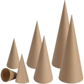 TFTAFAN 6 قطع من مخاريط الورق السميكة، مخاريط حرفية من الورق المقوى السميك لعيد الميلاد، مخروط سفلي مفتوح لعيد الهالوين وعيد الحب وعيد الحب DIY زينة شجرة مخروطية (6،10،14 بوصة) in Kuwait